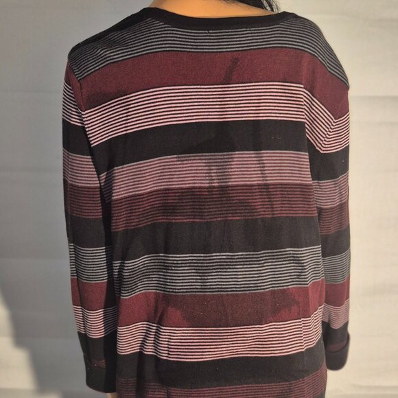 CJ BANKS Pretty Button-up striped sweater in size 2XL - Picture 3 of 15